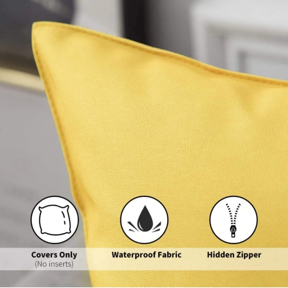Luxury Home | Sunflower Yellow Outdoor Water Resistant Throw Pillow Covers